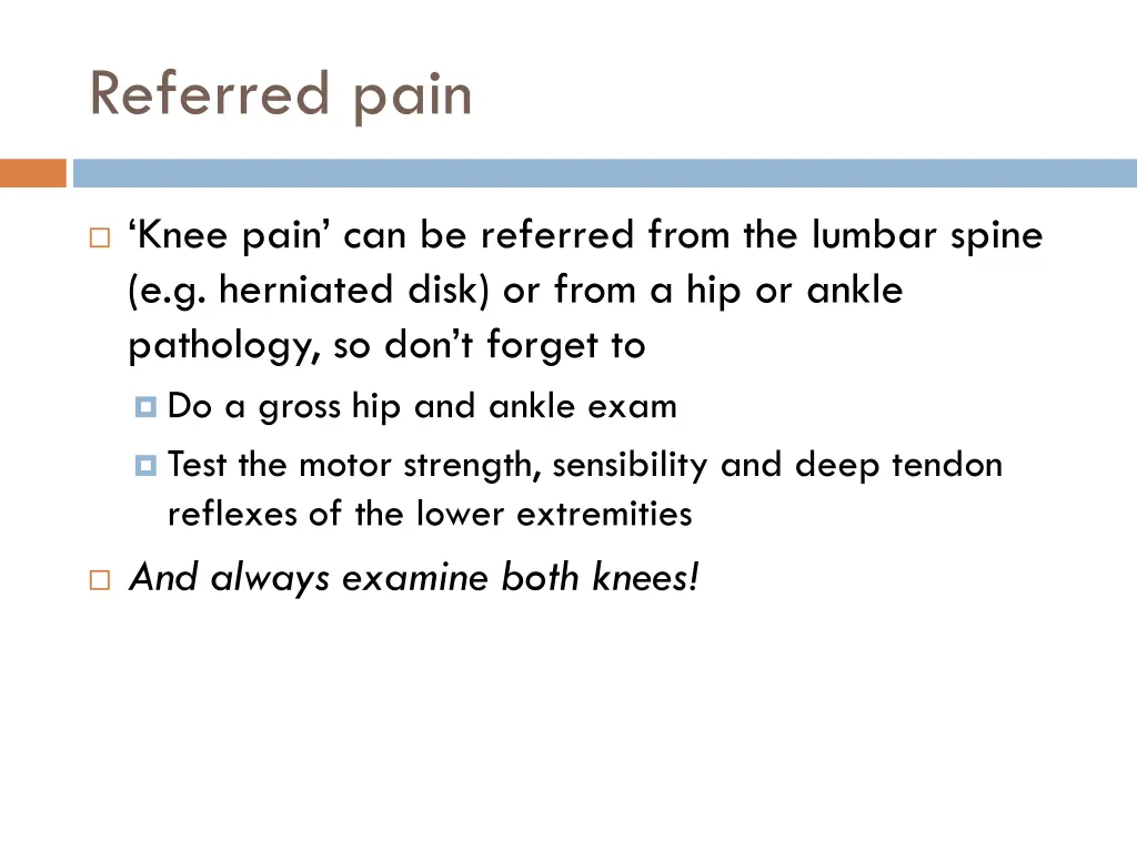 referred pain