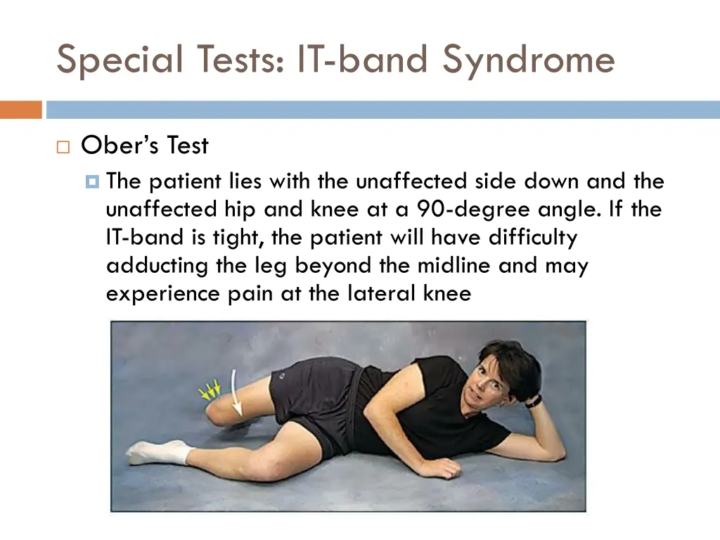 special tests it band syndrome