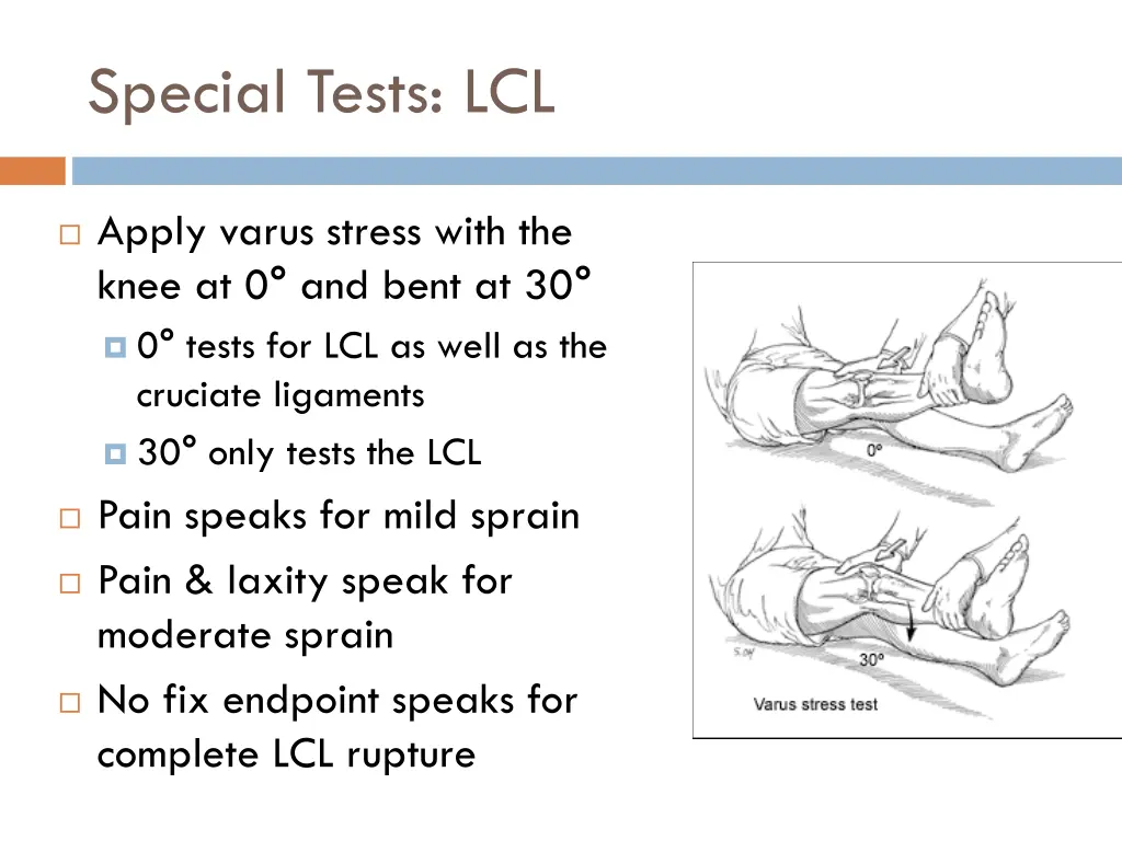 special tests lcl