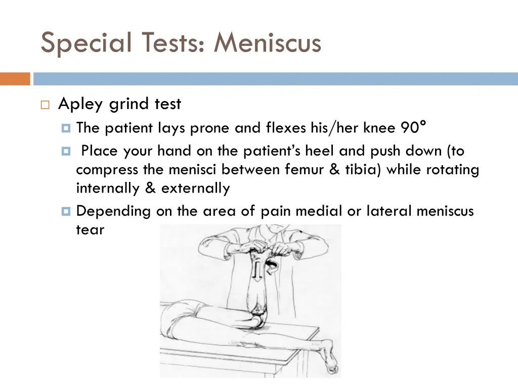 special tests meniscus 3