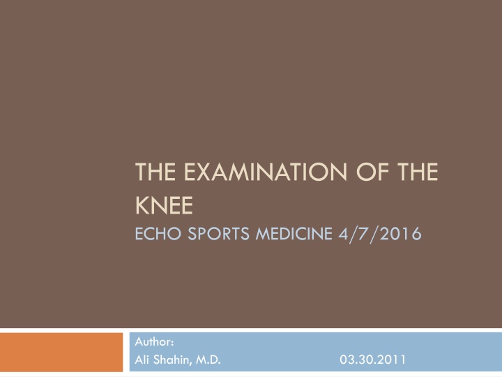 the examination of the knee echo sports medicine