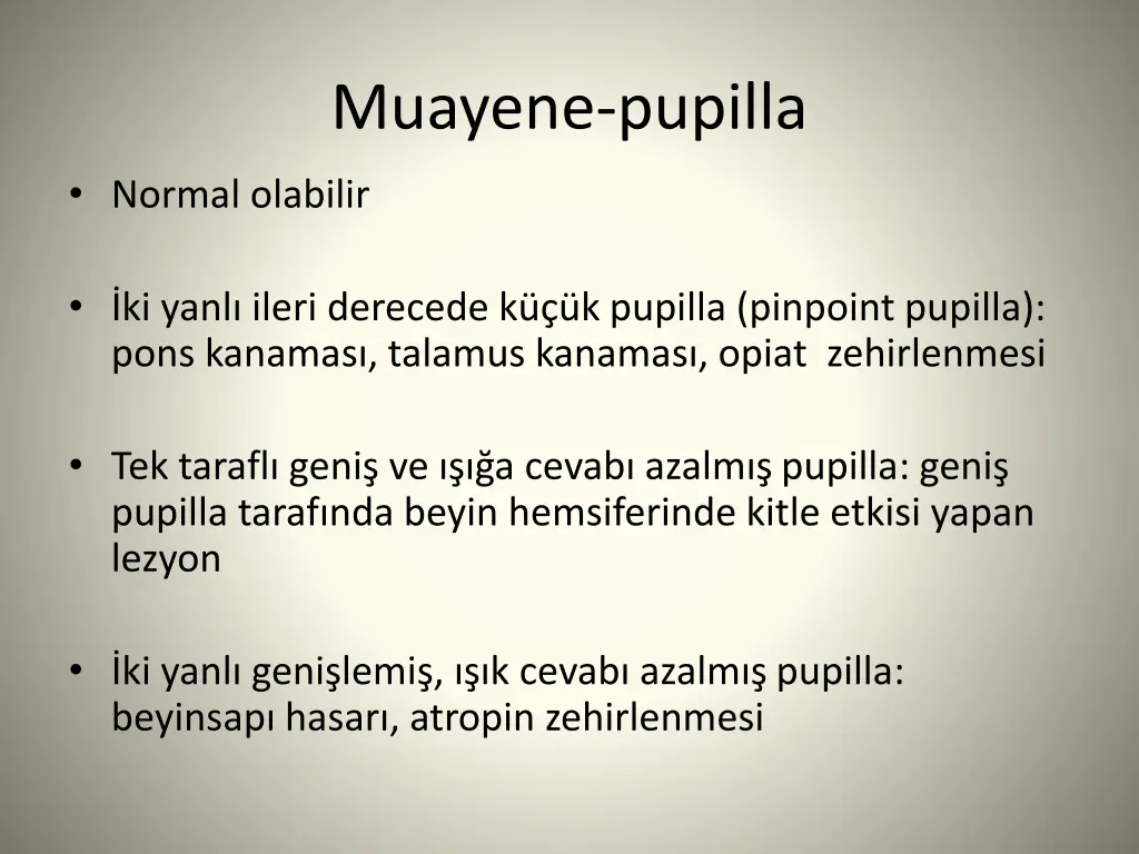 muayene pupilla