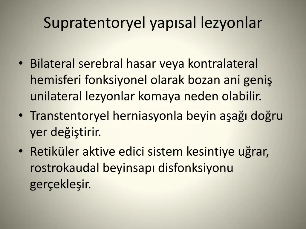 supratentoryel yap sal lezyonlar