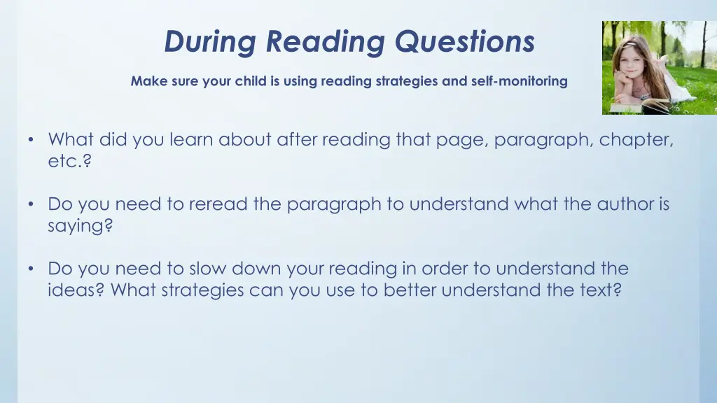 during reading questions