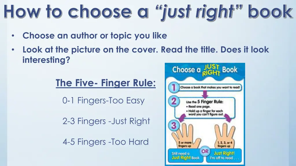 how to choose a just right book