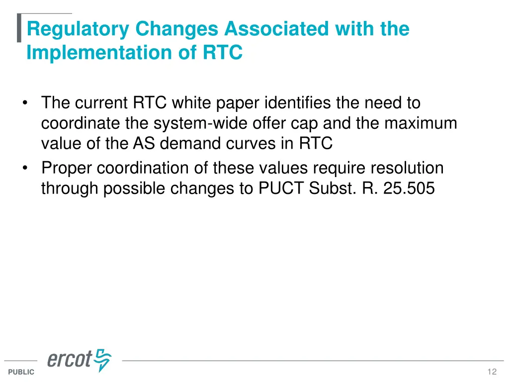 regulatory changes associated with