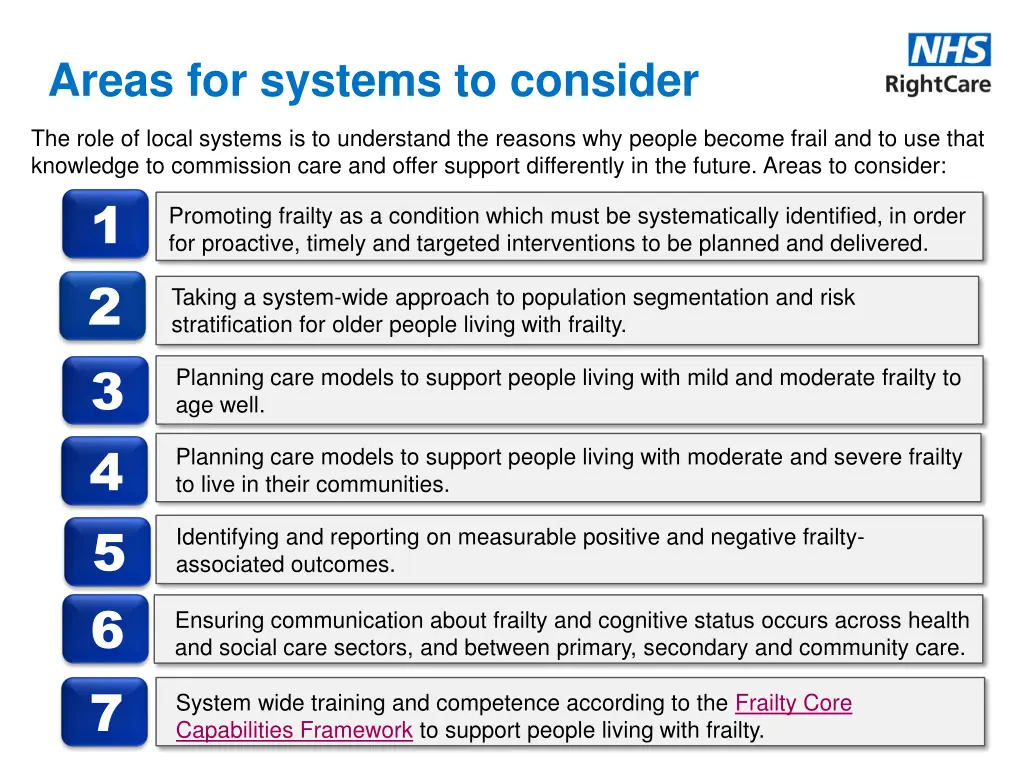 areas for systems to consider