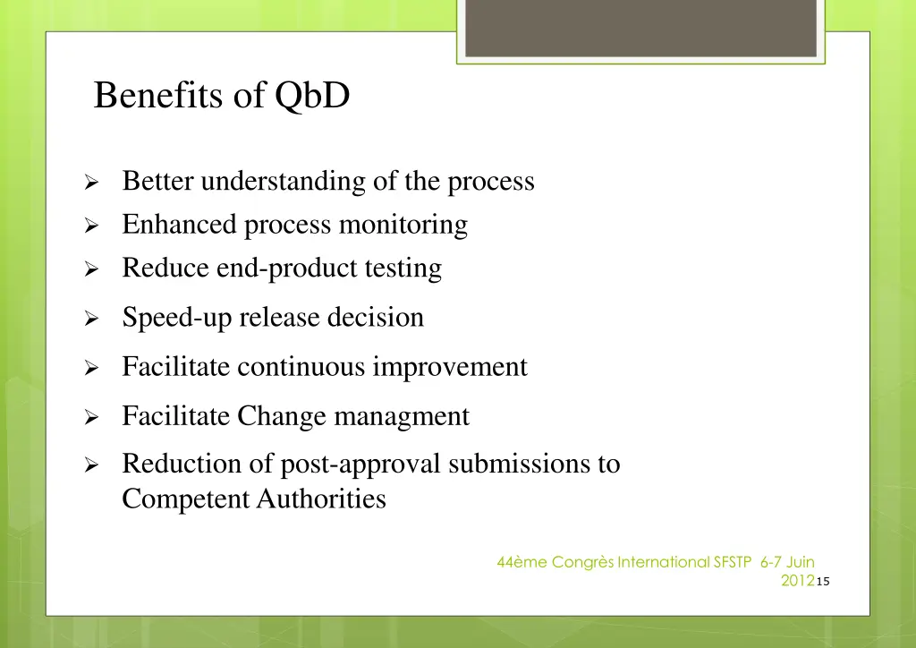 benefits of qbd