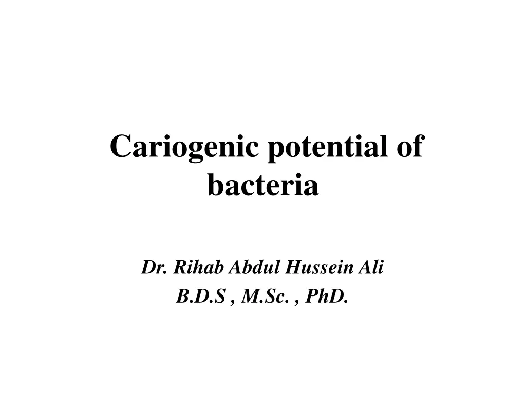 cariogenic potential of bacteria