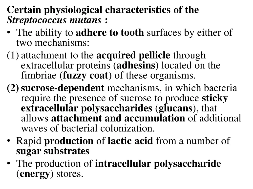 certain physiological characteristics