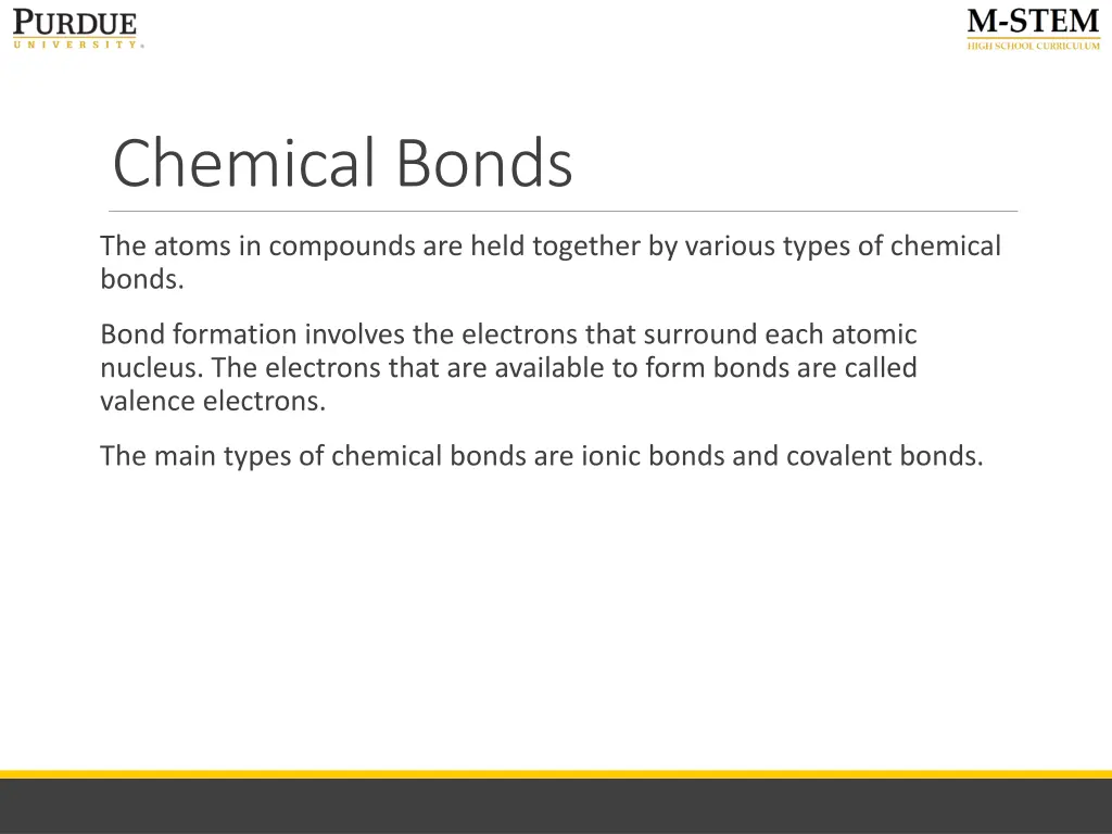 chemical bonds
