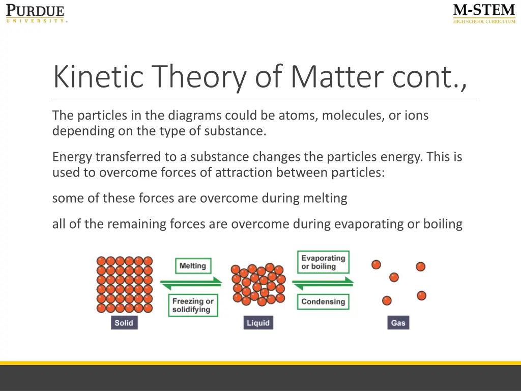 kinetic theory of matter cont