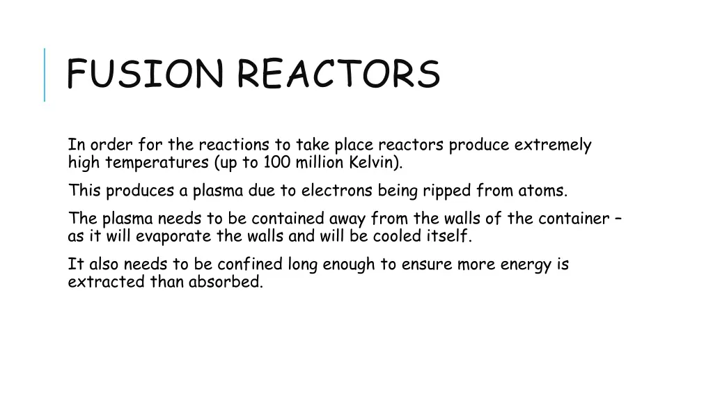 fusion reactors