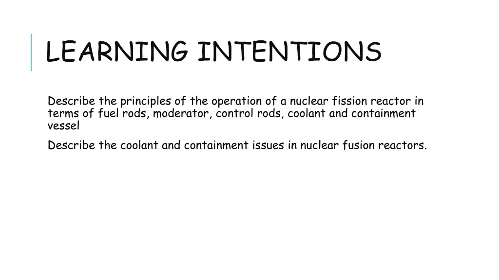 learning intentions 1