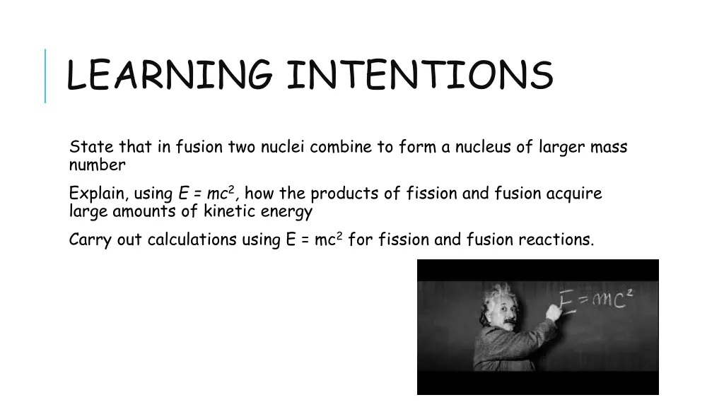 learning intentions