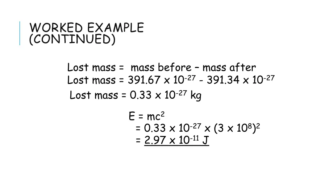 worked example continued