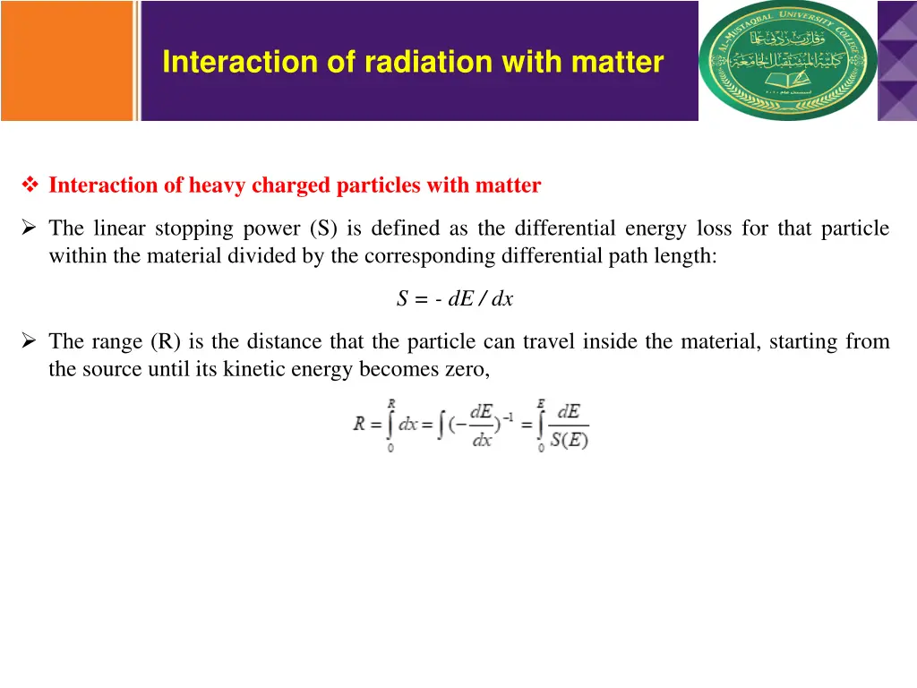 interaction of radiation with matter 1