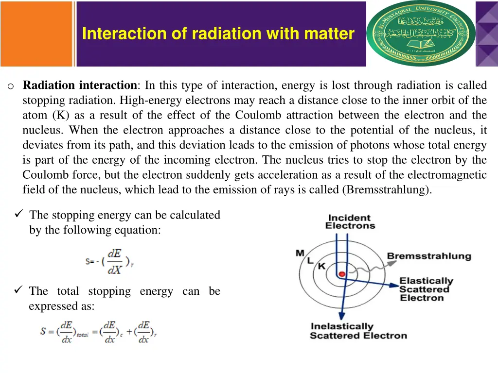 interaction of radiation with matter 3