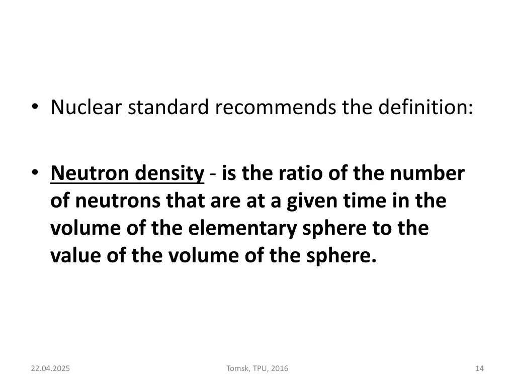 nuclear standard recommends the definition