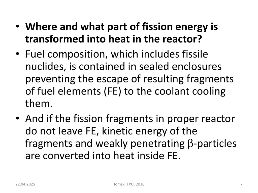 where and what part of fission energy