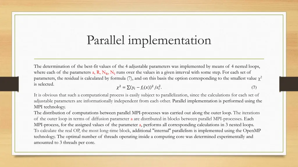 parallel implementation