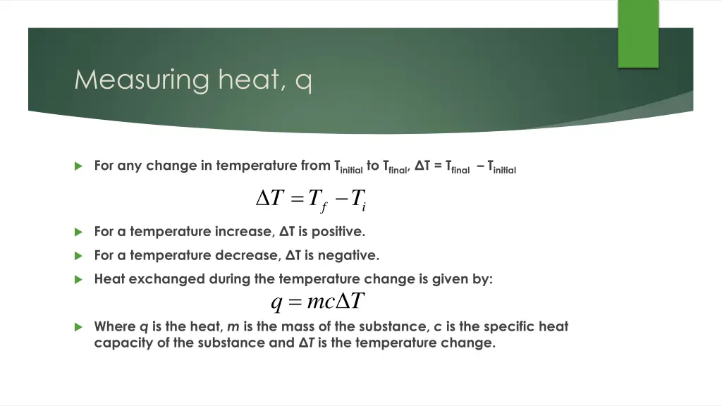 measuring heat q