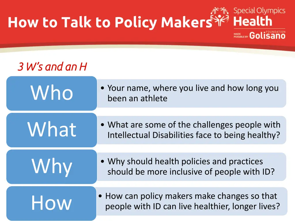 how to talk to policy makers
