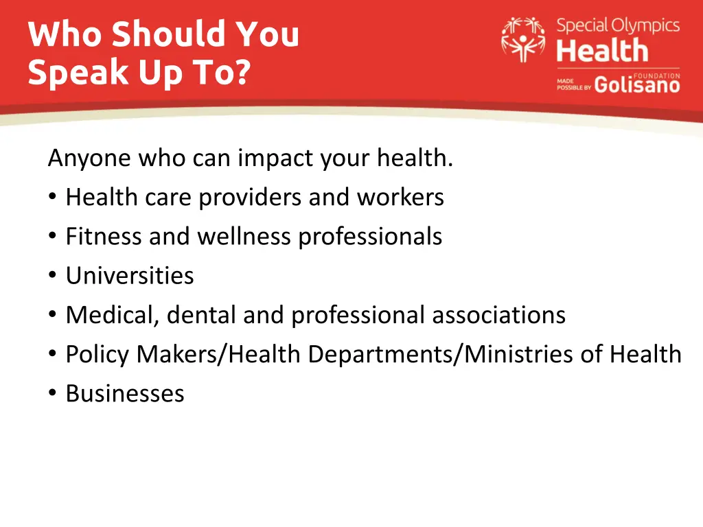 who should you speak up to