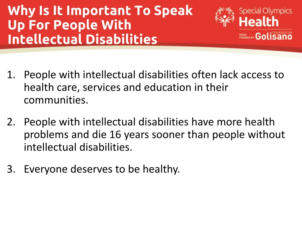 why is it important to speak up for people with