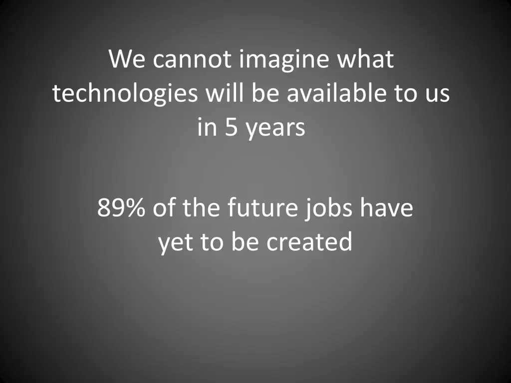 we cannot imagine what technologies will