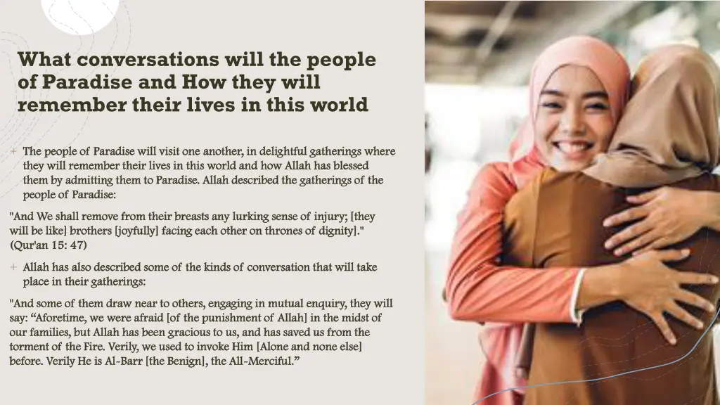 what conversations will the people of paradise
