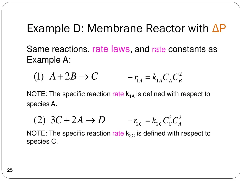 example d membrane reactor with p