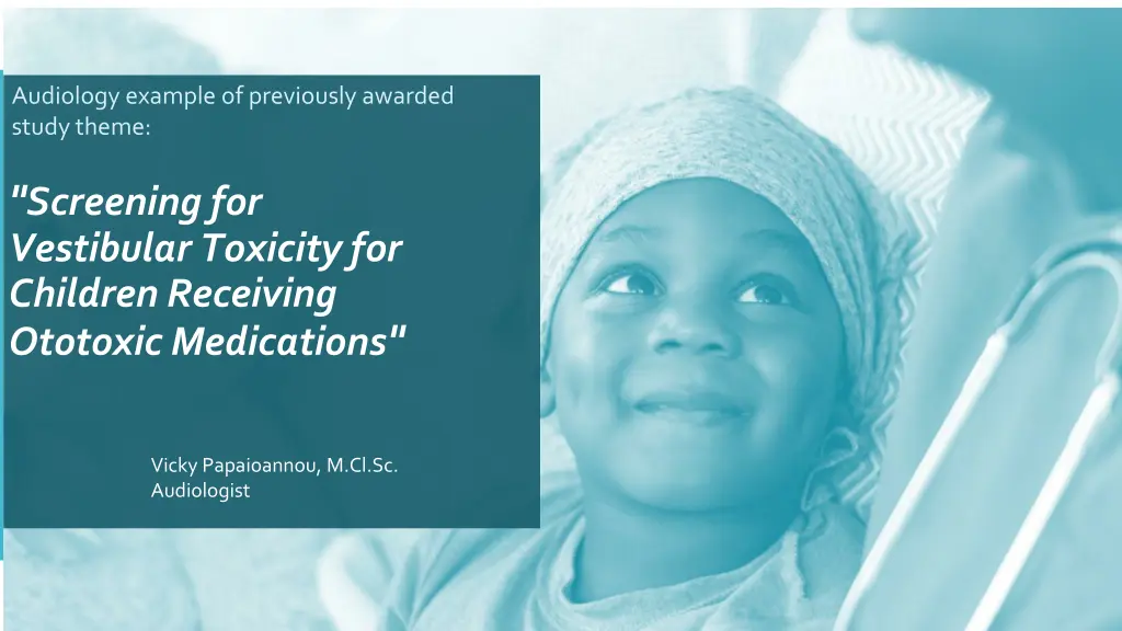 audiology example of previously awarded study