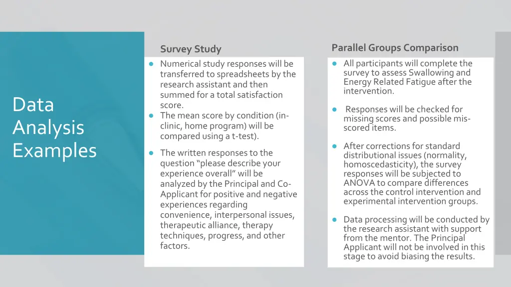 parallel groups comparison