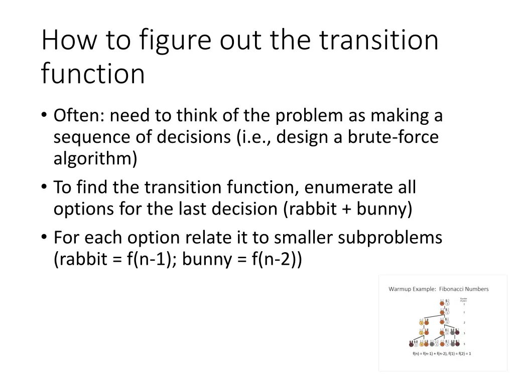 how to figure out the transition function