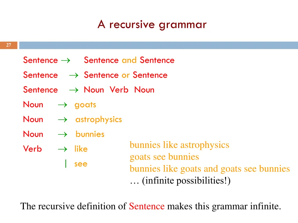 a recursive grammar