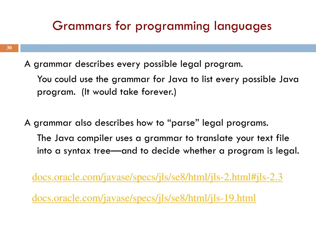 grammars for programming languages