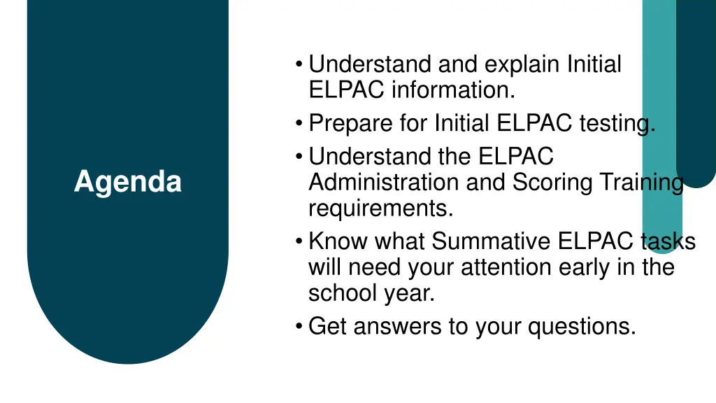 understand and explain initial elpac information