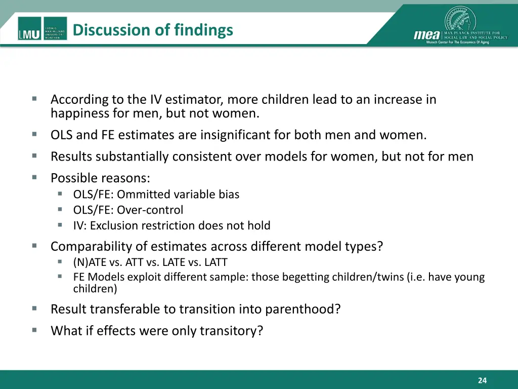 discussion of findings