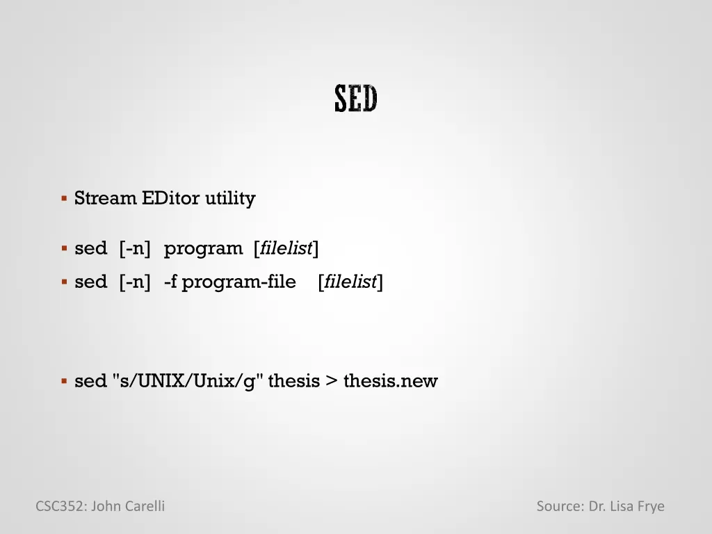 stream editor utility