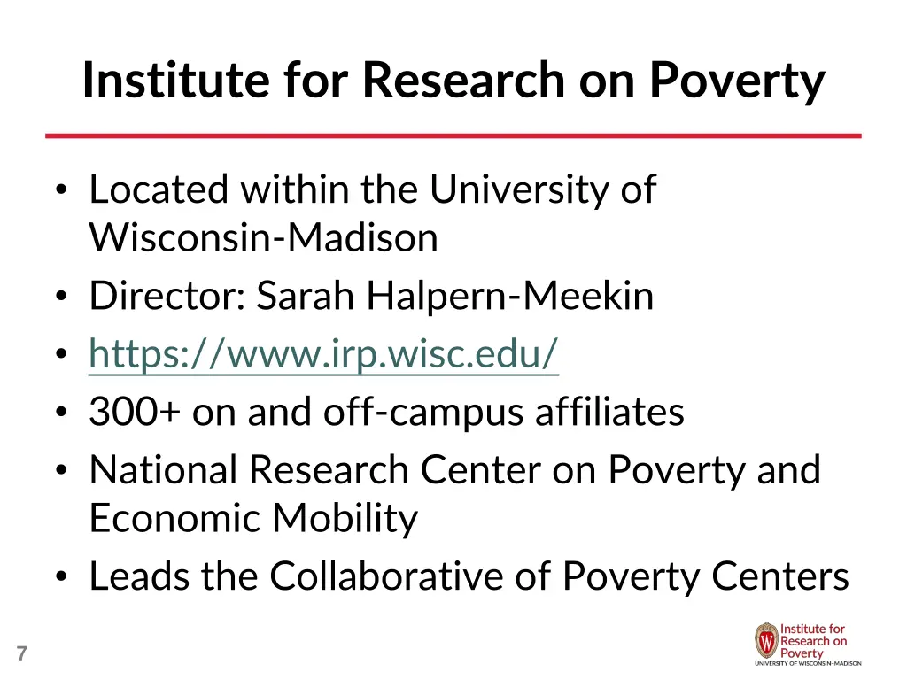 institute for research on poverty