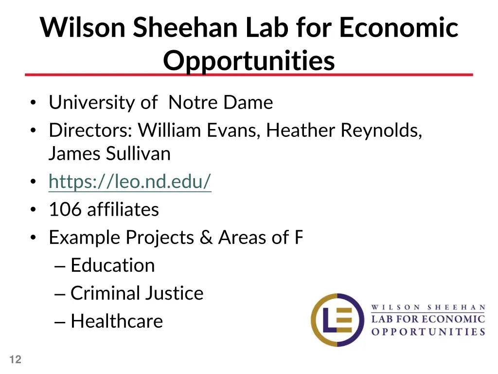 wilson sheehan lab for economic opportunities