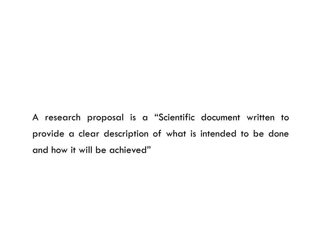 a research proposal is a scientific document