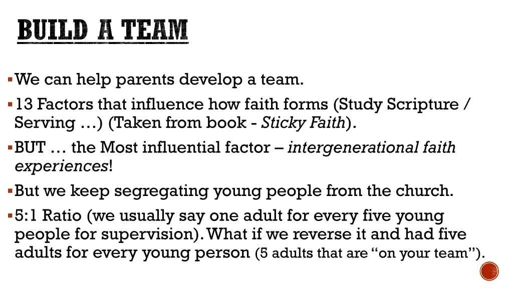 build a team