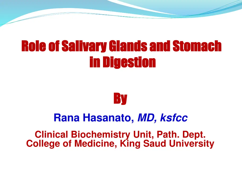 role of salivary glands and stomach role