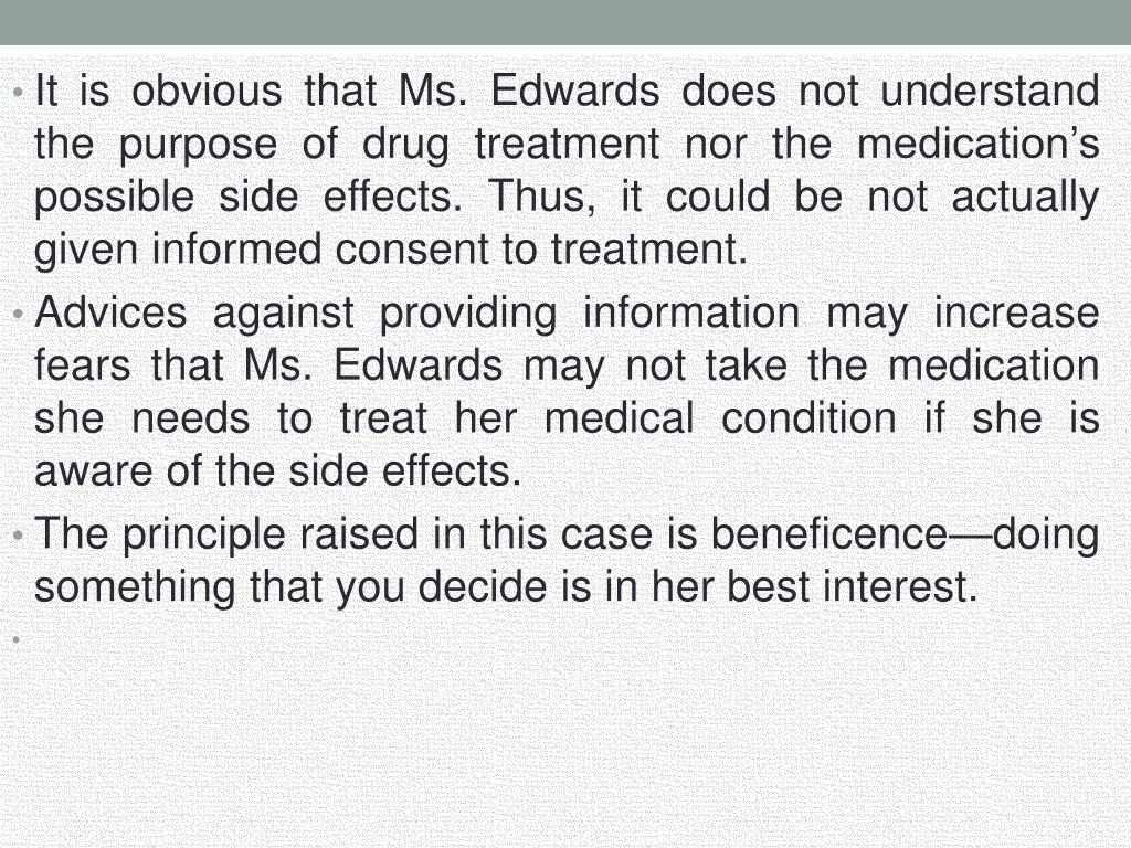 it is obvious that ms edwards does not understand