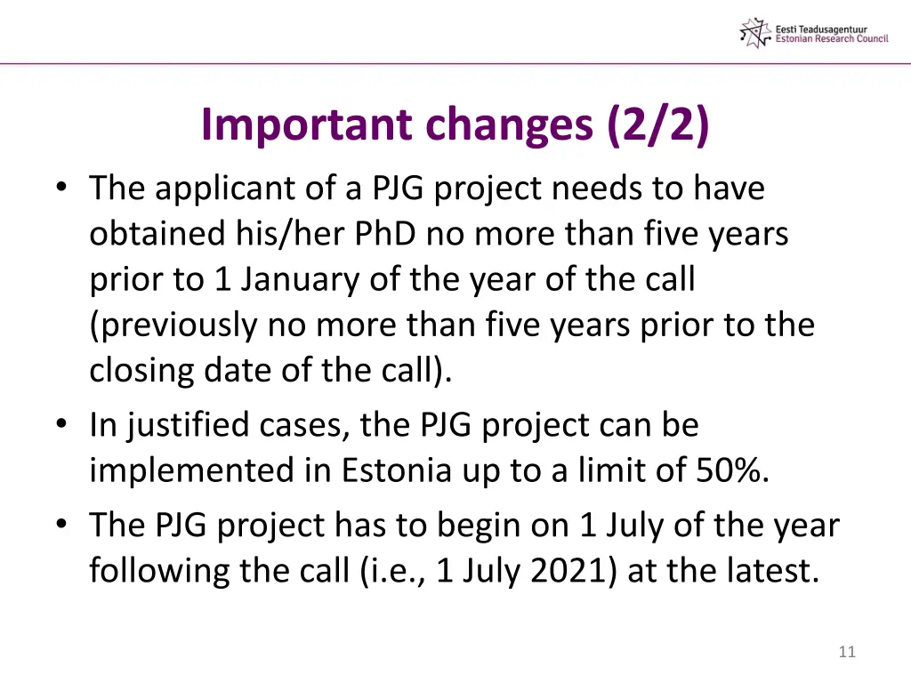 important changes 2 2 the applicant