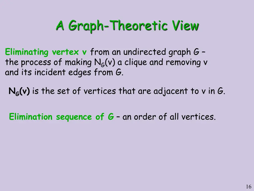a graph theoretic view