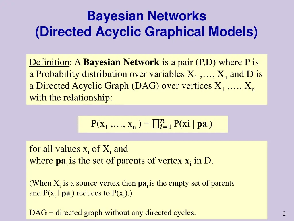 bayesian networks directed acyclic graphical