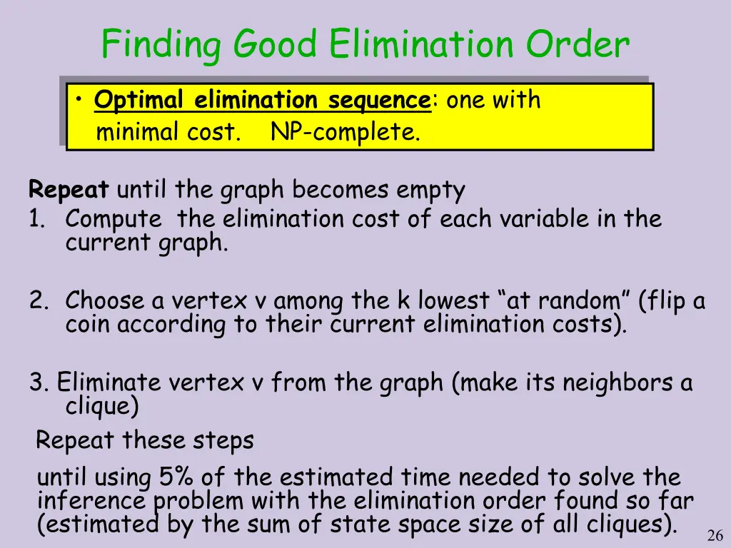 finding good elimination order